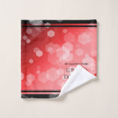 80th エレガント Ruby結婚の記念日 バスタオルセット (ウォッシュタオル)