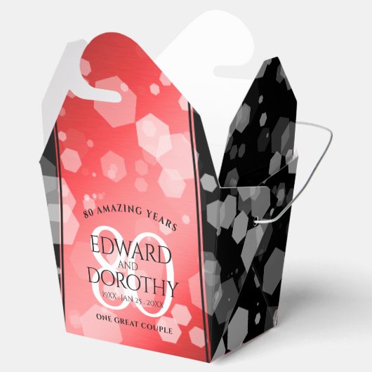 80th エレガント Ruby結婚の記念日 フェイバーボックス (オープン)