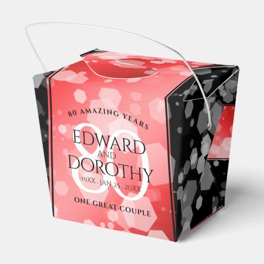 80th エレガント Ruby結婚の記念日 フェイバーボックス (裏面サイド)