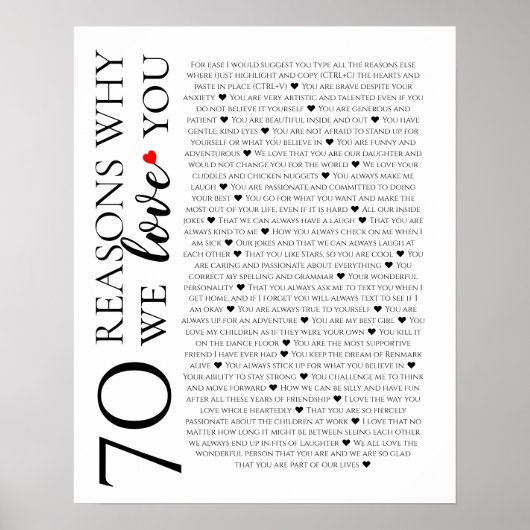80th 60th 50th誕生日を愛する70の理由 ポスター (正面)