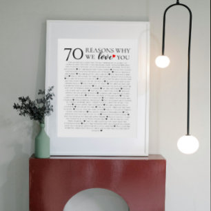 80th 60th 50th誕生日を愛する70の理由 ポスター