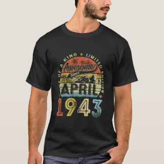 80Th Awesome Since April 1943 80 Tシャツ