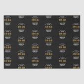 80th Birthday 1946 Black Gold Chic Elegant 薄葉紙 (正面)