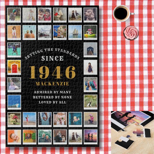 80th Birthday 1946 Family Memories Photo Collage ジグソーパズル