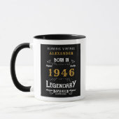 80th Birthday 1946 Legend Retro Black Personalized マグカップ (左)