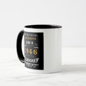 80th Birthday 1946 Legend Retro Black Personalized マグカップ (正面左)