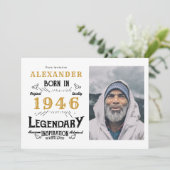 80th Birthday 1946 Legend White & Gold Photo 招待状 (スタンド正面)