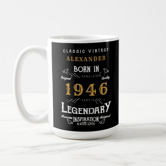 80th Birthday 1946 Legendary Retro コーヒーマグカップ (左)