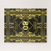 80th Birthday Art Deco Gold Black Great Gatsby ジグソーパズル (横)