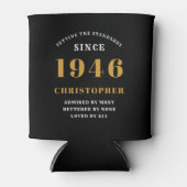 80th Birthday Black Gold With Photo 缶クーラー (正面)