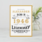80th Birthday Born 1946 White Gold Legend 招待状 (スタンド正面)