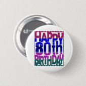 80th birthday_colorグラデーション 缶バッジ (正面&裏面)