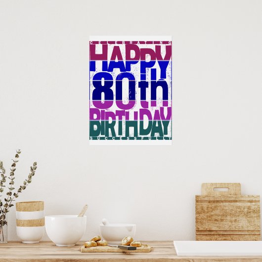 80th birthday_color ポスター (キッチン)