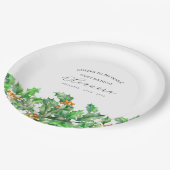 80th Birthday December Birth Flower Holly Custom ペーパープレート (アングル)