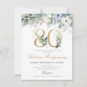 80th birthday Elegant Milestone invitation 出欠カード (正面)