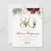 80th birthday Elegant Milestone invitation 出欠カード (正面)