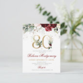 80th birthday Elegant Milestone invitation 出欠カード (スタンド正面)