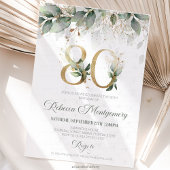 80th birthday Elegant Milestone invitation 出欠カード