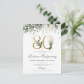 80th birthday Elegant Milestone invitation 出欠カード (スタンド正面)