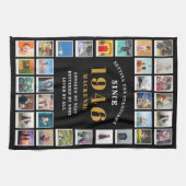 80th Birthday Family Memories Photo Collage  キッチンタオル (横)