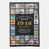 80th Birthday Family Memories Photo Collage  キッチンタオル (縦)