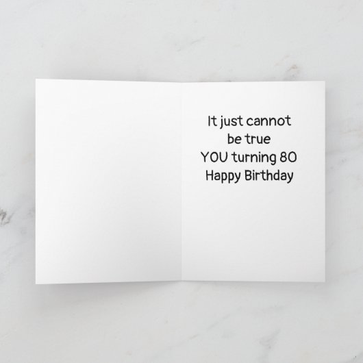 *80th BIRTHDAY* FROM CONFUSED WOODPECKER  Card カード (内部)