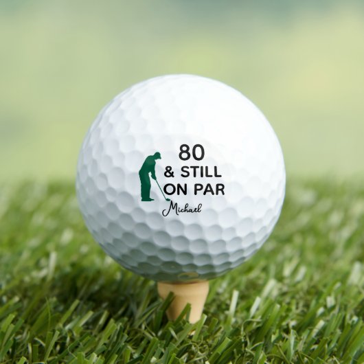 80th Birthday Funny Custom Golf Ball with Name ゴルフボール (インサイチュ 木)