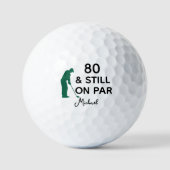 80th Birthday Funny Custom Golf Ball with Name ゴルフボール (正面)