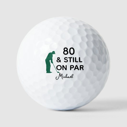 80th Birthday Funny Custom Golf Ball with Name ゴルフボール (正面)
