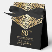 80th Birthday Gold Leopard Print Thank You  フェイバーボックス (正面)