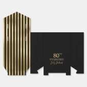 80th Birthday Gold Striped Thank You  フェイバーボックス (見開き)