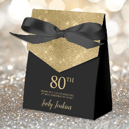 80th Birthday Gold Thank You Favor Box フェイバーボックス