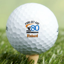 80th Birthday Golf Balls 80 Years Funny Gift Blue ゴルフボール