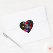 80th Birthday Music Notes  Heart Sticker ハートシール (封筒)