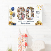 80th Birthday Number 80 Photo Collage White Gold 横断幕 (インサイチュ)