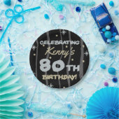 80th Birthday Partyお名前の追加 ペーパープレート (パーティー)