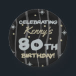 80th Birthday Partyお名前の追加 ペーパープレート<br><div class="desc">祝は、カスタマイズ可能な誕生日パーティーの提供でマイルストーンの誕生日！</div>