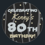 80th Birthday Partyお名前の追加 ラウンドシール<br><div class="desc">祝は、カスタマイズ可能な誕生日パーティーの提供でマイルストーンの誕生日！</div>