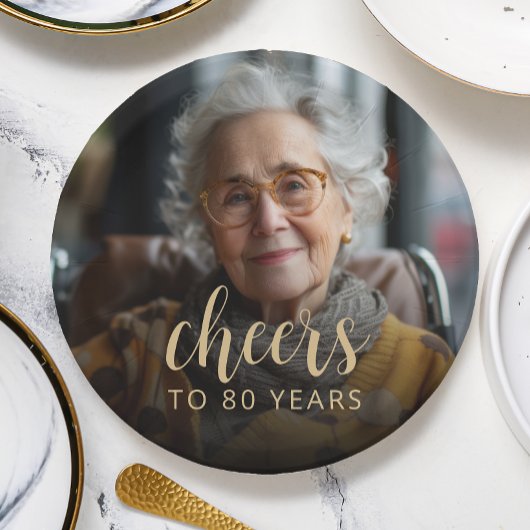 80th Birthday Partyフォト応援 ペーパープレート