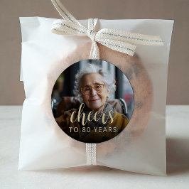 80th Birthday Partyフォト応援 ラウンドシール