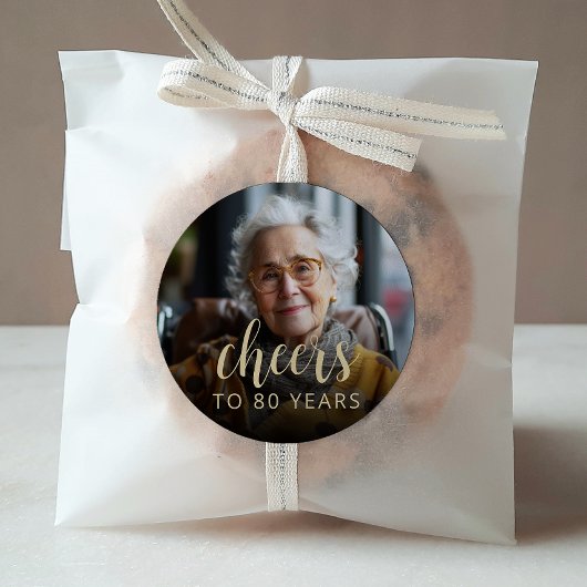 80th Birthday Partyフォト応援 ラウンドシール
