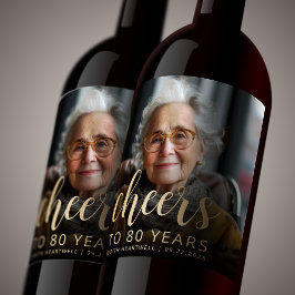 80th Birthday Partyフォト応援 ワインラベル