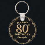 80th Birthday Partyブラック&金ゴールドグリッター枠 キーホルダー<br><div class="desc">80th Birthday Partyブラックと金ゴールドグリッターフレームキーチェーン。さらにカスタマイクリックズを行う場合はカスタマイズ、「IT」ボタンをクリックし、このテンプレートを変更するためにデザインツールを使用する。</div>