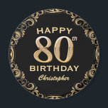 80th Birthday Partyブラック&金ゴールドグリッター枠 マグネット<br><div class="desc">80thバースデーパーティーブラックと金ゴールドグリッターフレームマグネット。さらにカスタマイクリックズを行う場合はカスタマイズ、「IT」ボタンをクリックし、このテンプレートを変更するためにデザインツールを使用する。</div>