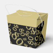 80th Birthday Partyブラック/金ゴールド番号パターン フェイバーボックス (裏面サイド)