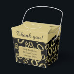 80th Birthday Partyブラック/金ゴールド番号パターン フェイバーボックス<br><div class="desc">提供された文字テンプレートを使用して、この黒と金ゴールド、80歳の誕生日パーティーテーマ上の文字を簡単にパーソナライズ。このデザインは、金ゴールドとブラックの乱数パターンであり、オールオーバープリントで様々なサイズと角度でマイルストーン番号80を繰り返す。前面にラベルがあり、上部にテキスト用の領域がある。簡単テンプレートを使用して、自分の単語、名前、イニシャル、またはモノグラムを追加する。小さなあなた素晴らしの贈り物やパーティーのためのアイディアは感謝してい、あなたの丘の上、80歳の誕生日のパーティー、または80番目の数を特集しているすべての行事のために好む；ちょうどイベントに一致するように文字を変更することによって。</div>