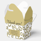 80th Birthday Party金ゴールド/ホワイトナンバーパターン フェイバーボックス (オープン)