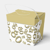 80th Birthday Party金ゴールド/ホワイトナンバーパターン フェイバーボックス (裏面サイド)