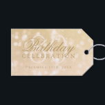 80th Birthday Party金ゴールド《写真》ぼけ味キラキラ ギフトタグ<br><div class="desc">ギフトラベル/メッセージカード- 80thエレガント誕生日パーティー金ゴールド《写真》ぼけ味スパークルライトテンプレート。</div>