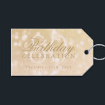 80th Birthday Party金ゴールド《写真》ぼけ味キラキラ ギフトタグ<br><div class="desc">ギフトラベル/メッセージカード- 80thエレガント誕生日パーティー金ゴールド《写真》ぼけ味スパークルライトテンプレート。</div>